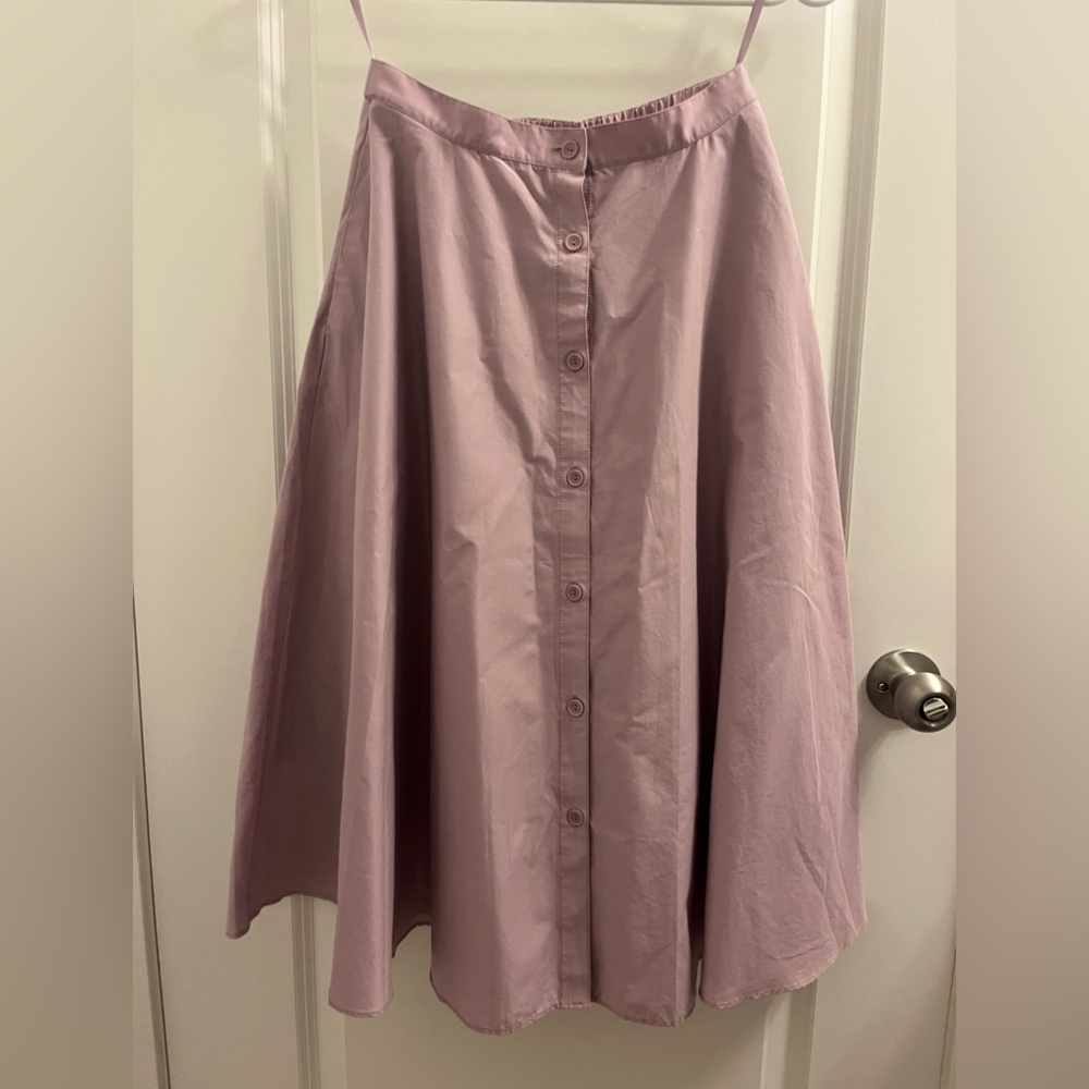 Uniqlo Dusty Pink/light purple A-Line Skirt with pockets